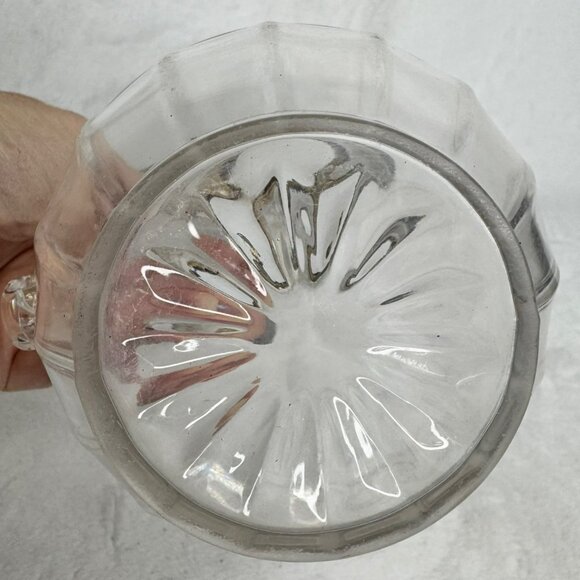 Antique Victorian Glass Pitcher With Ornate Pewter Lid & Handle - Picture 10 of 11